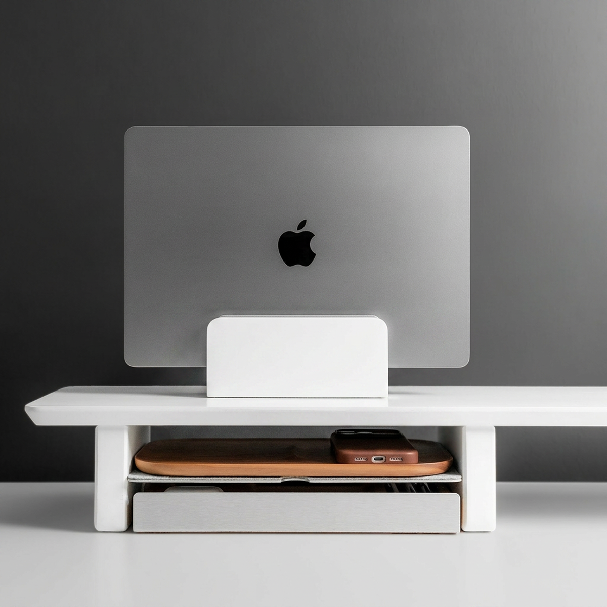 Vertical Laptop Stand | Matte White