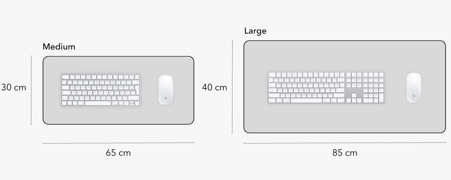 grovemade leather desk mat size comparison
